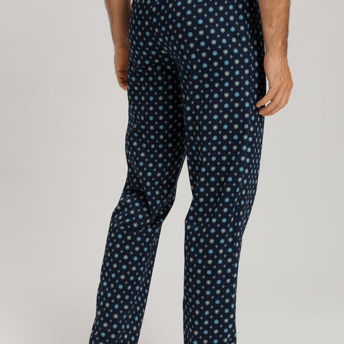 Night And Day Cotton Drawstring Pajama Pants | Black/Periwinkle 75829-3003