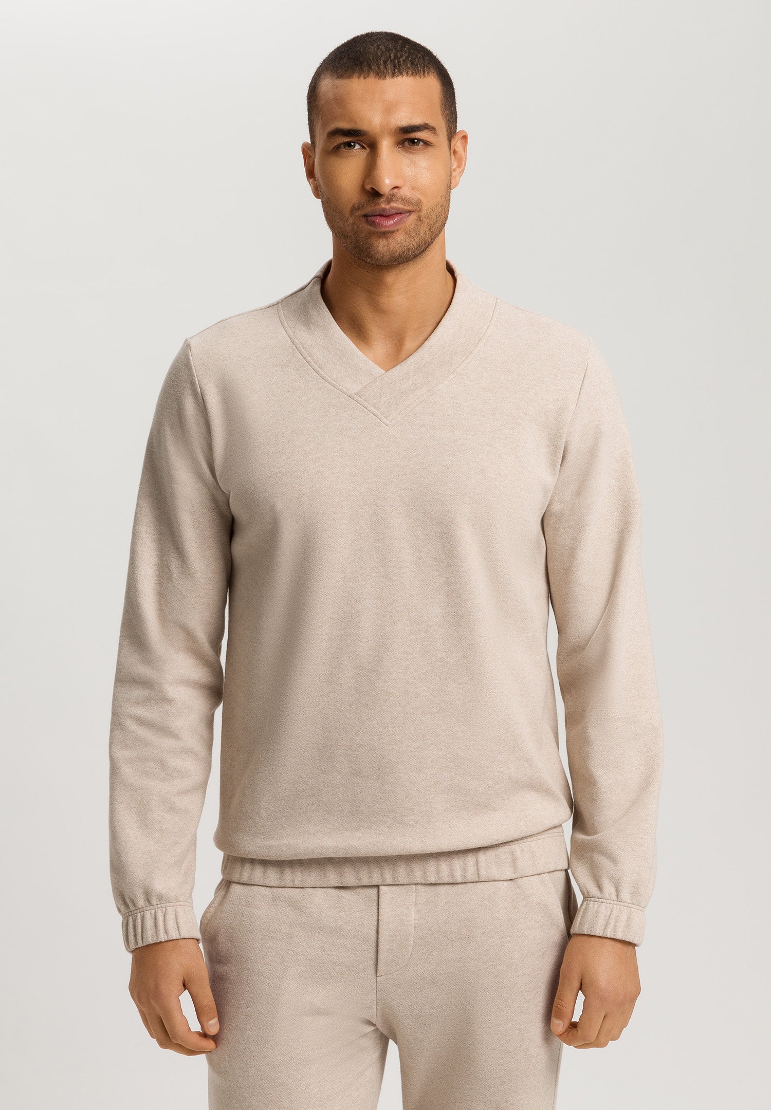 Cozy Living Organic Cotton Soft Jersey Pullover | Camel Melange 75830-2895