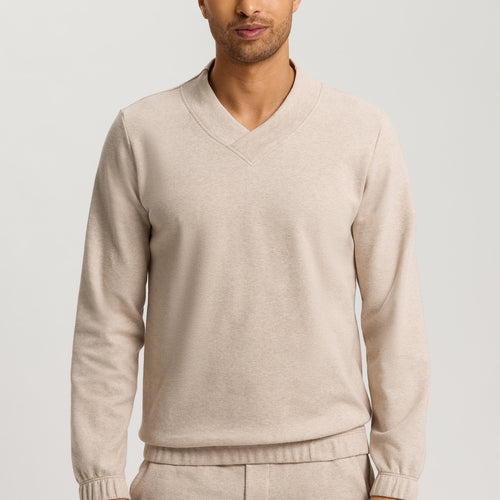 Cozy Living Organic Cotton Soft Jersey Pullover | Camel Melange 75830-2895
