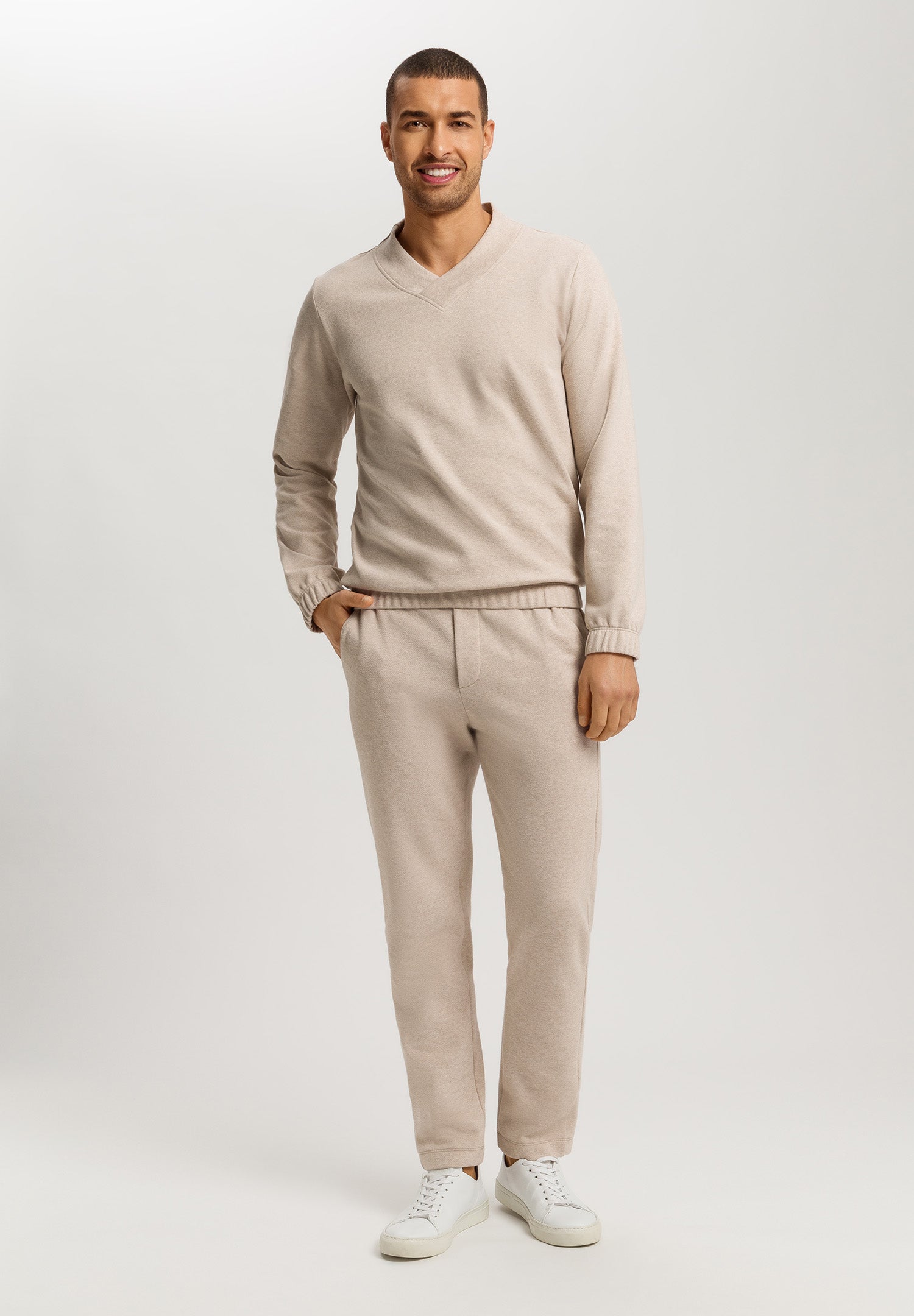 Cozy Living Organic Cotton Soft Jersey Pullover | Camel Melange 75830-2895