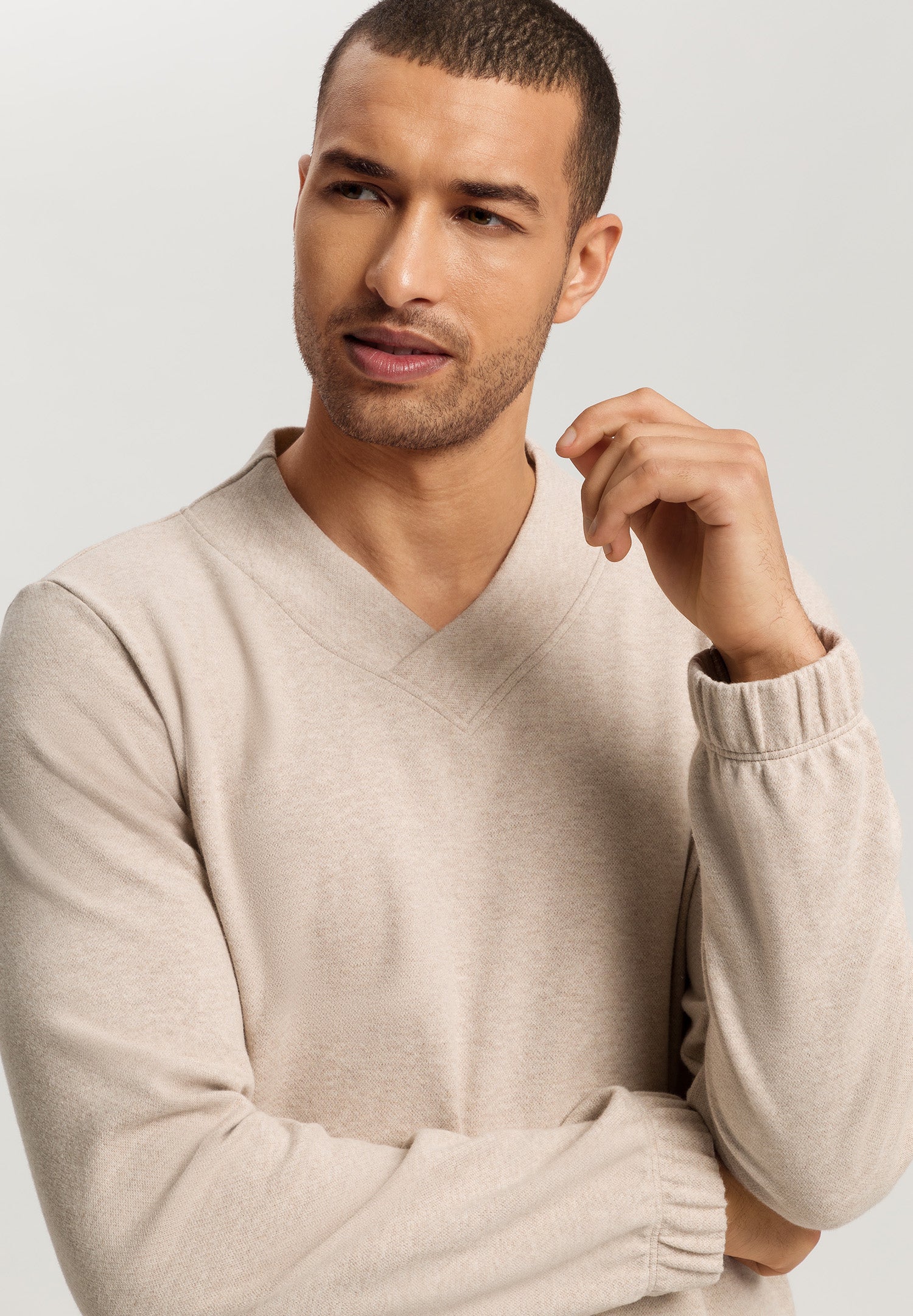 Cozy Living Organic Cotton Soft Jersey Pullover | Camel Melange 75830-2895