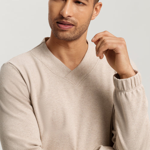 Cozy Living Organic Cotton Soft Jersey Pullover | Camel Melange 75830-2895