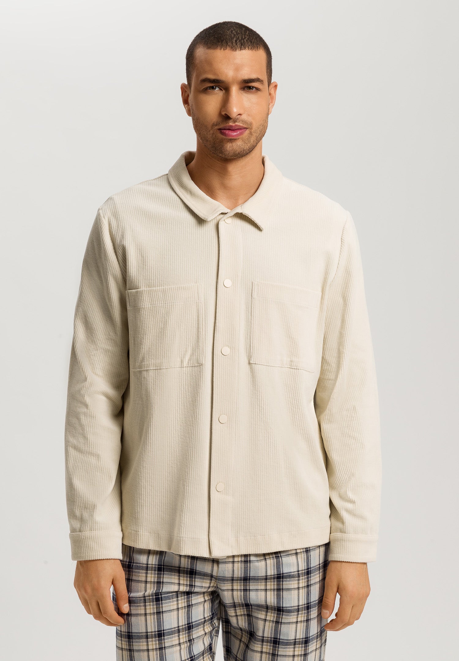 Cozy Living Cotton Corduroy Button Front Jacket | White Opal 75831-2138