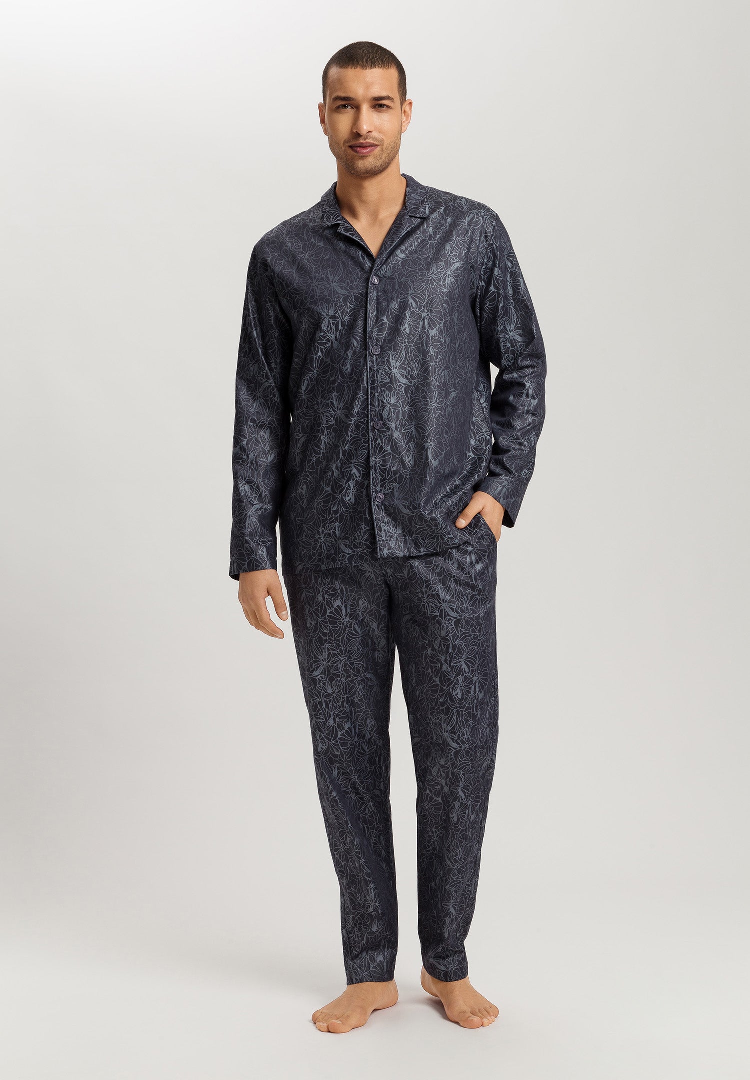 Selection Satin Cotton Pajama Set | Nightshade Woven 75835-3038