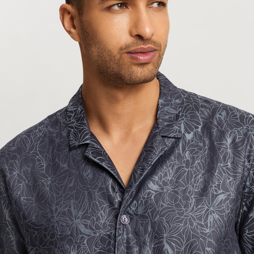 Selection Satin Cotton Pajama Set | Nightshade Woven 75835-3038