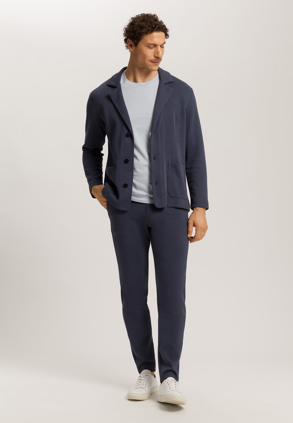 Travelwear Cotton Rib Polo Collar Pullover | Ombre Blue 75858-2635