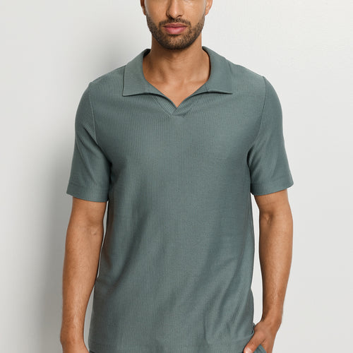 Travelwear S/Slv Shirt V-Neck | Studio Green 75865-2739