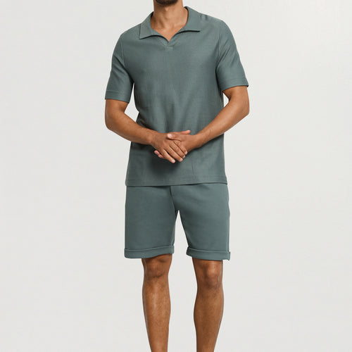 Travelwear S/Slv Shirt V-Neck | Studio Green 75865-2739