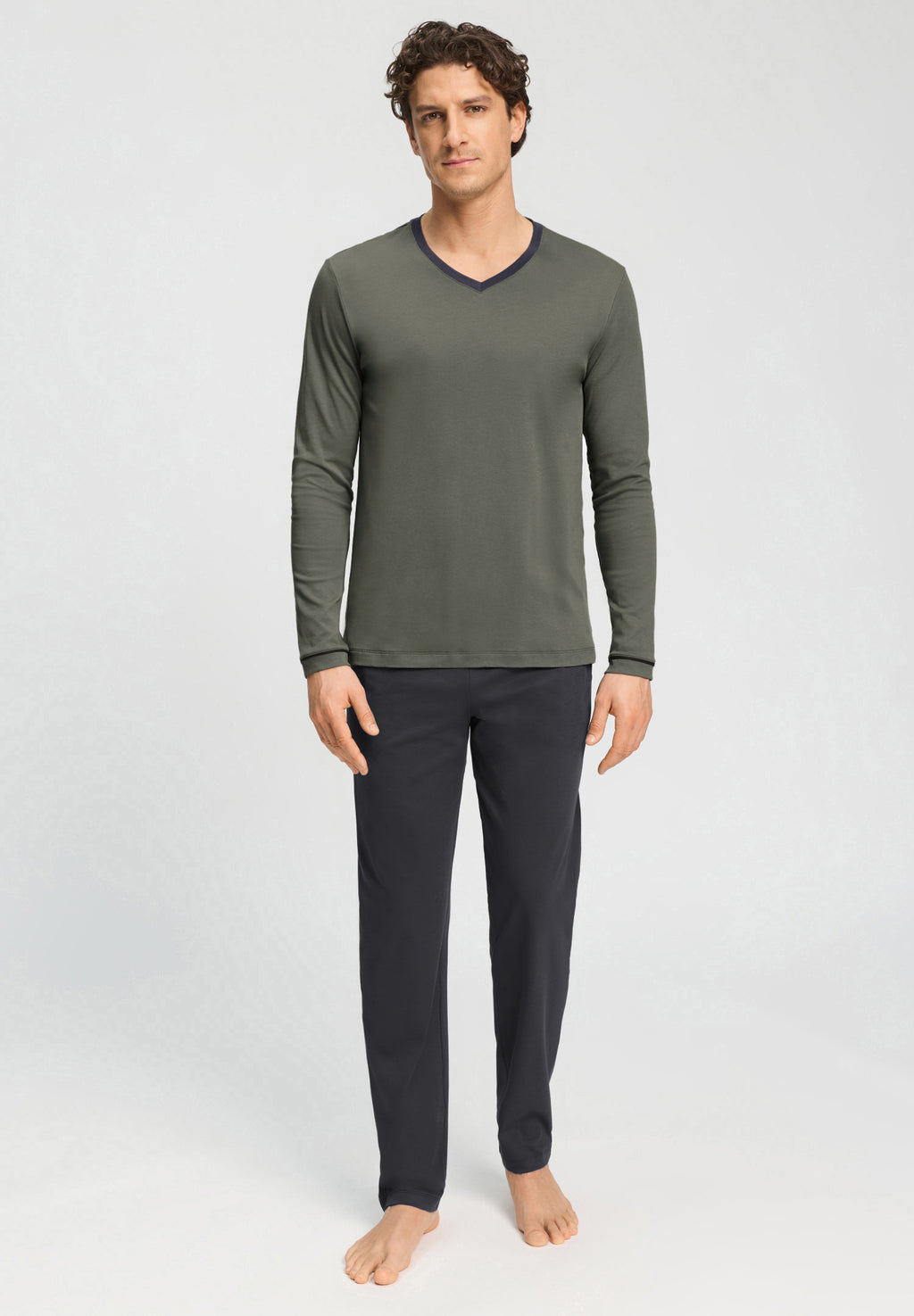 Night And Day L/Slv Pajama Vneck | Charcoal Art 75967-2678