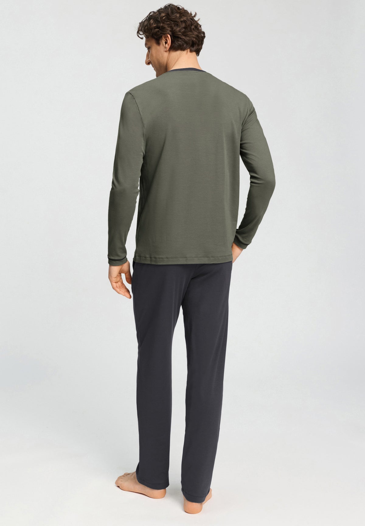 Night And Day L/Slv Pajama Vneck | Charcoal Art 75967-2678