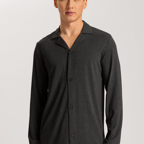 75991 Casuals Long Sleeve Button Front Shirt - 996 Caviar