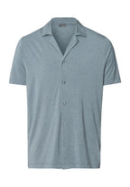 Casuals Notch Collar Button Front Shirt | Ocean Melange 75992-3020