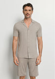 Casuals Notch Collar Button Front Shirt | Hazelnut Melange 75992-3115