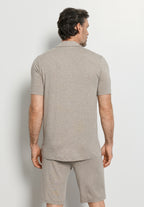 Casuals Notch Collar Button Front Shirt | Hazelnut Melange 75992-3115