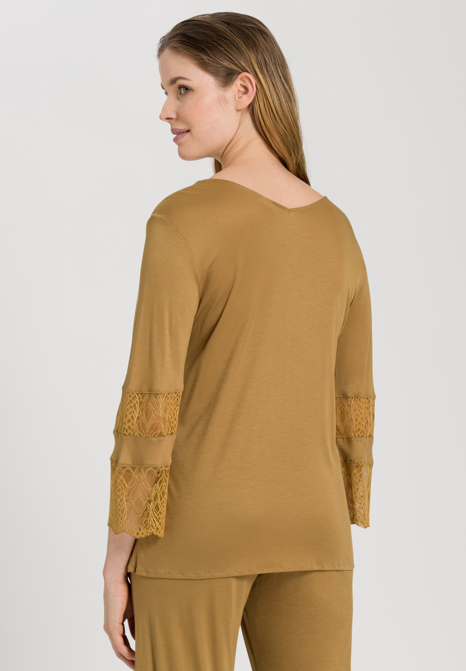 76166 Lilova Knit 3/4 Sleeve Shirt - 1246 Gold