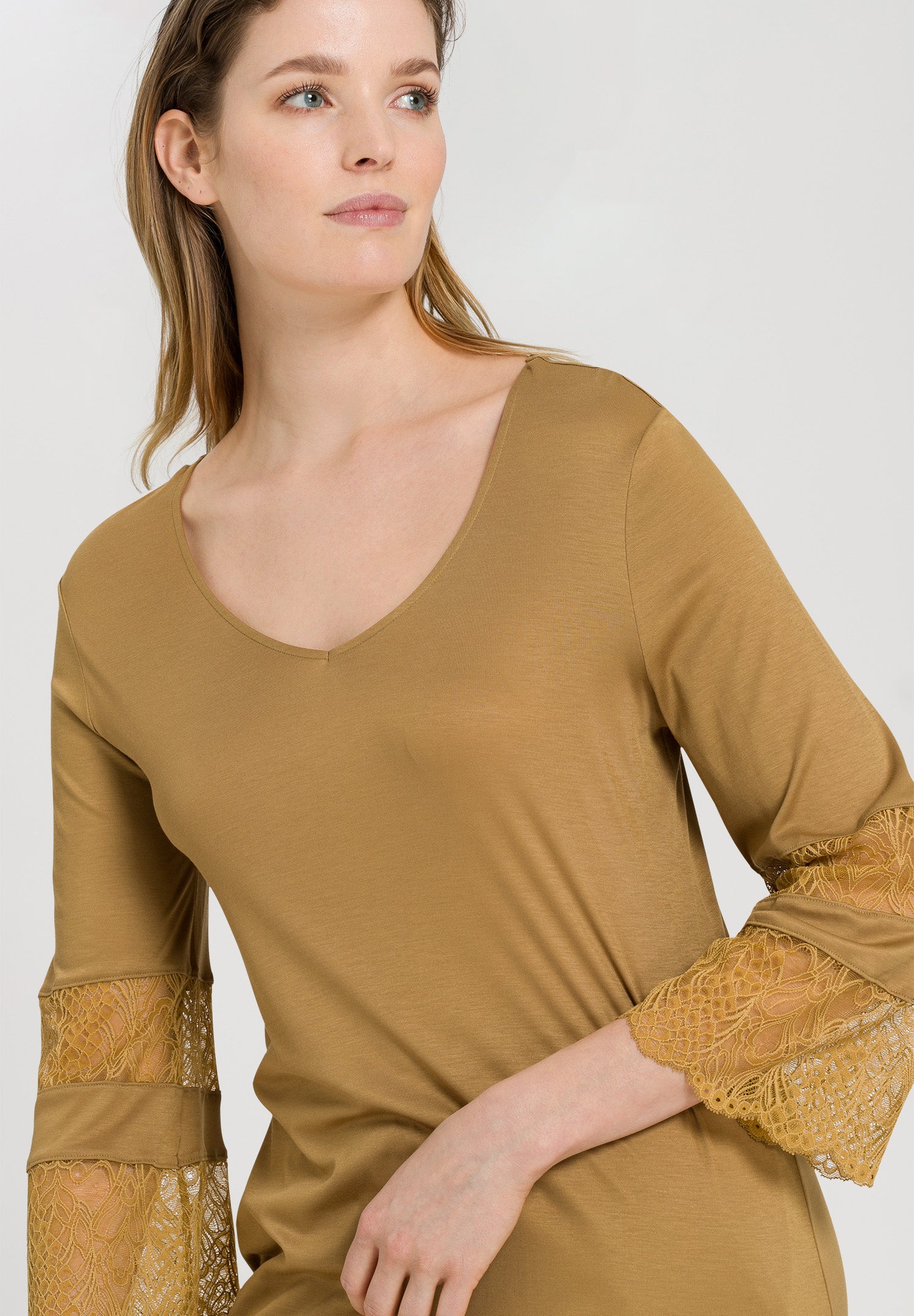 76166 Lilova Knit 3/4 Sleeve Shirt - 1246 Gold