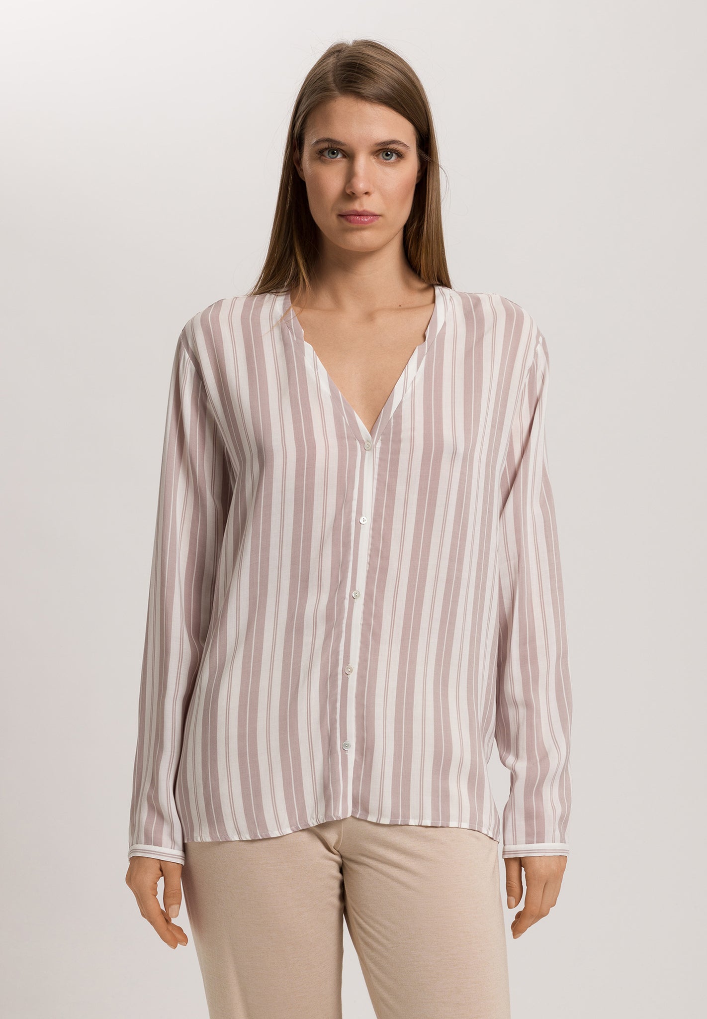 Lara Long Sleeve Shirt | Jaquard Stripe 76173-1076
