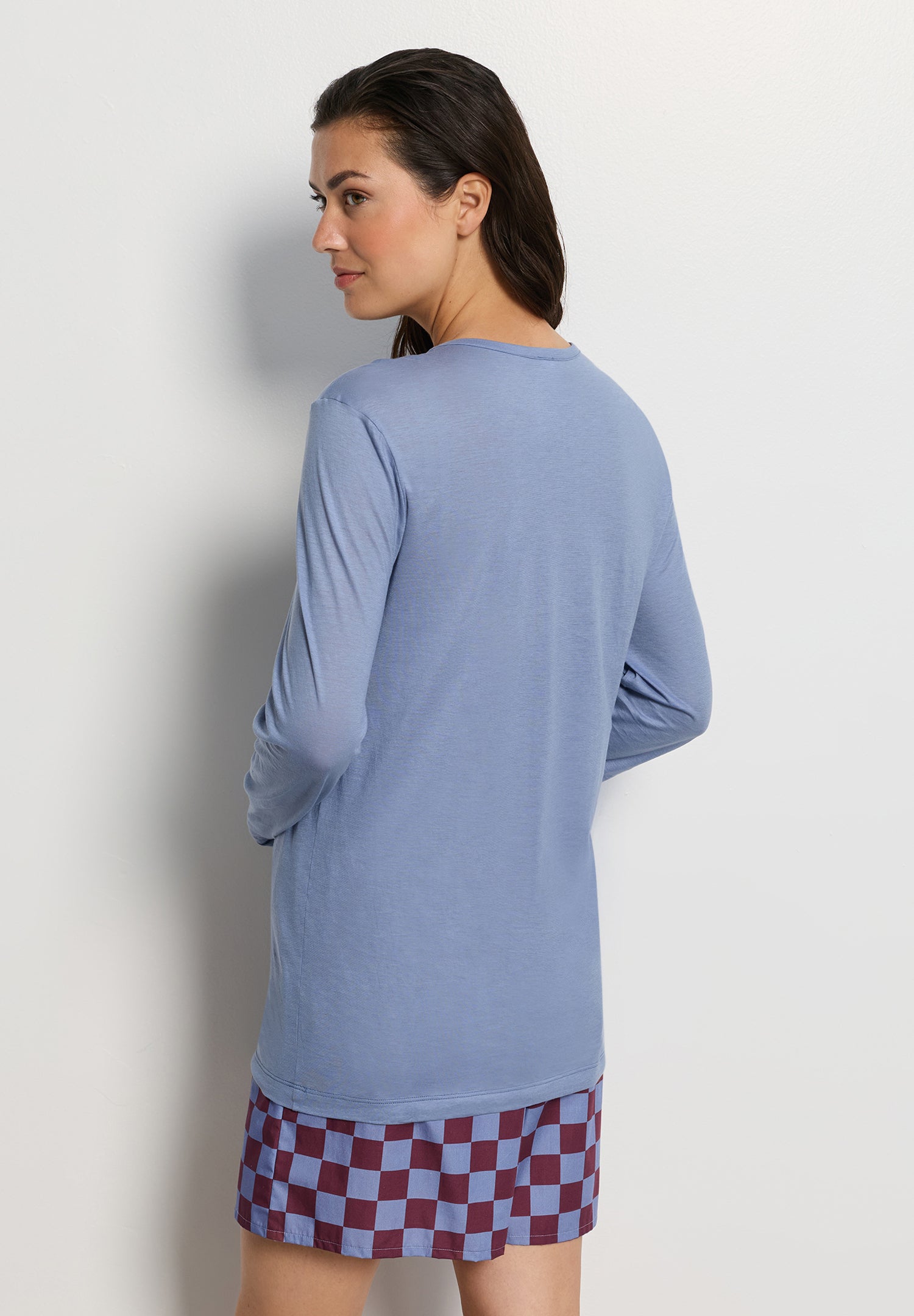 Arthur Arbesser X Hanro Crew Neck Cotton Top | Stonewash 76334-2538