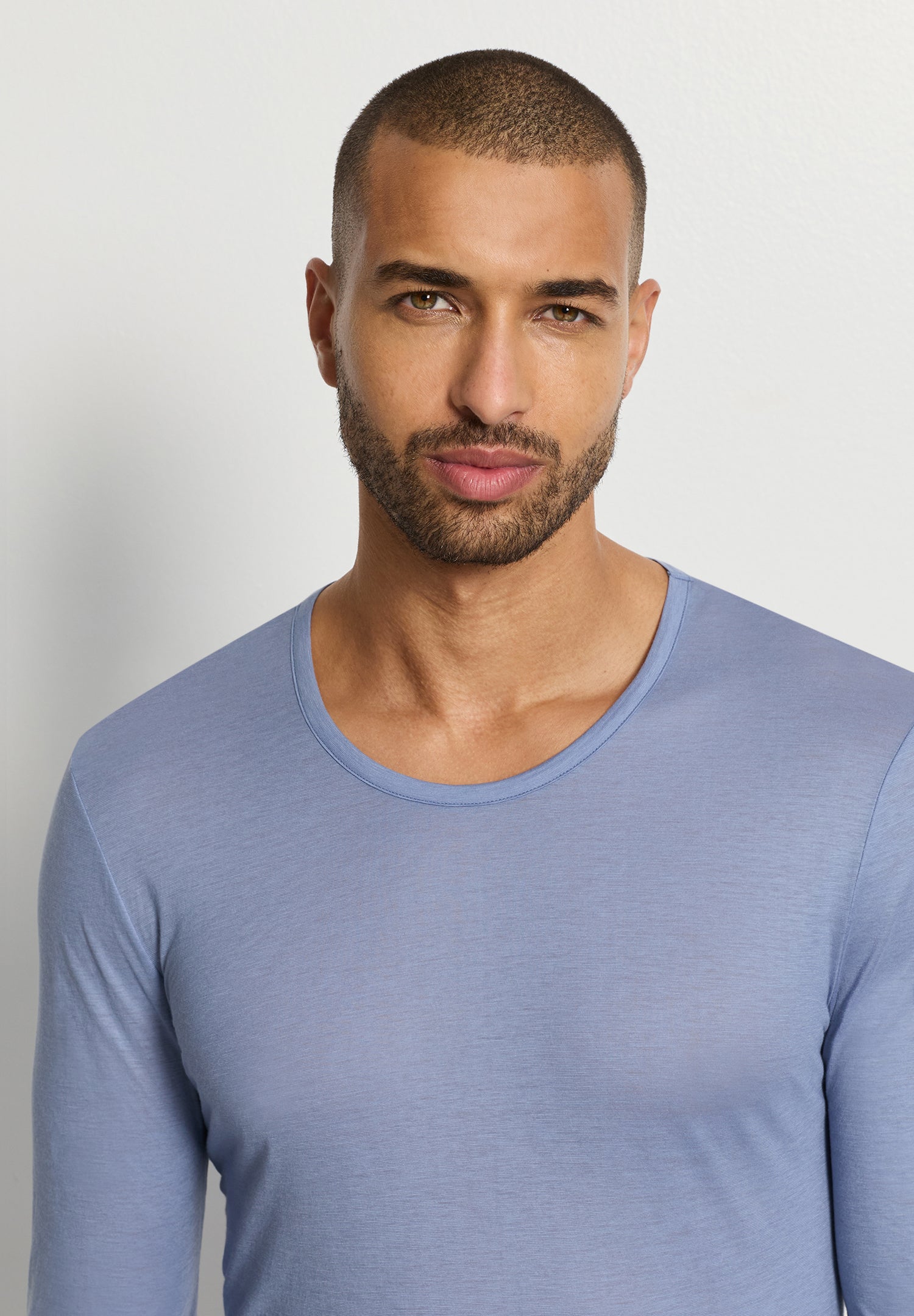 Arthur Arbesser X Hanro Crew Neck Cotton Top | Stonewash 76334-2538