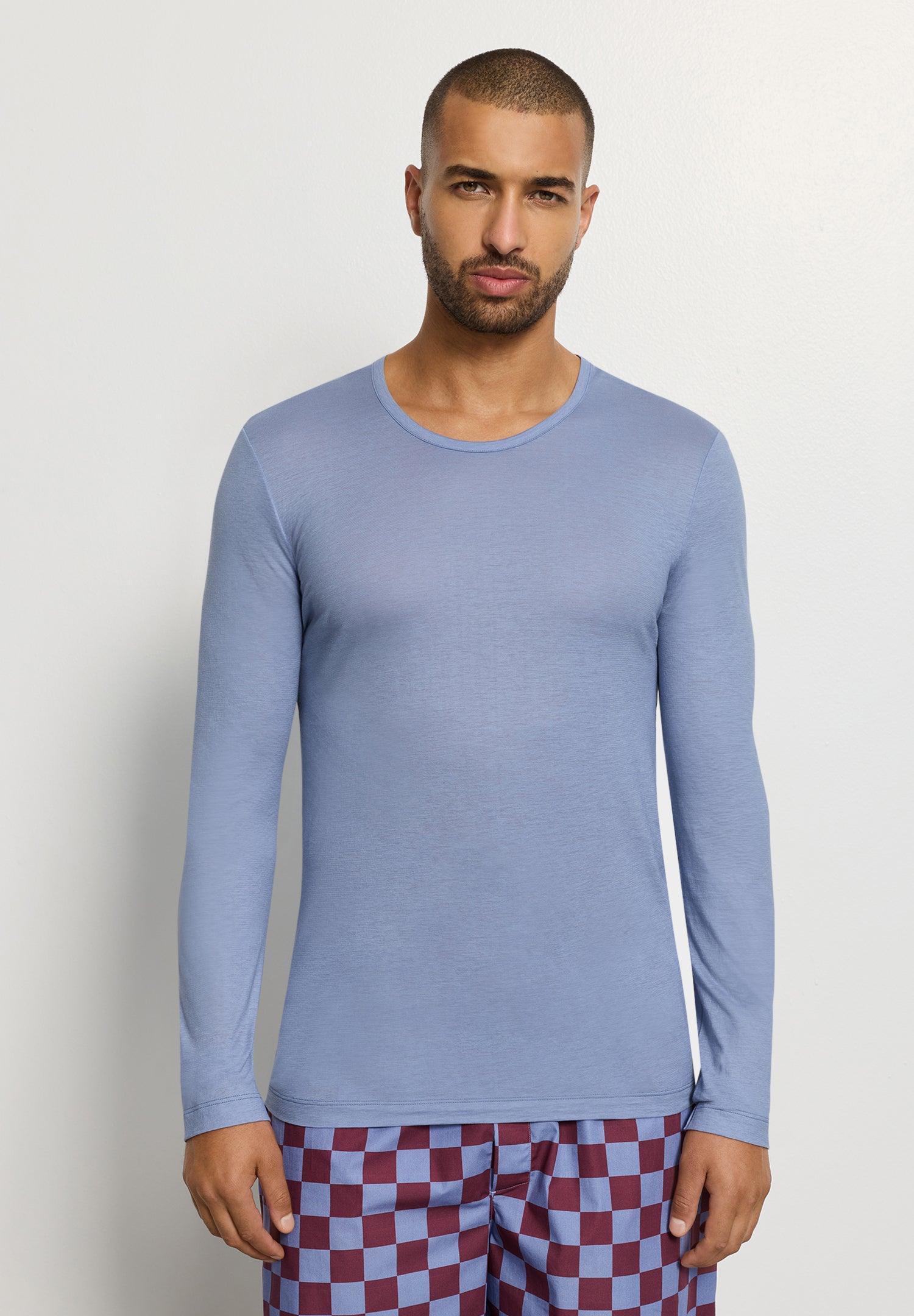 Arthur Arbesser X Hanro Crew Neck Cotton Top | Stonewash 76334-2538