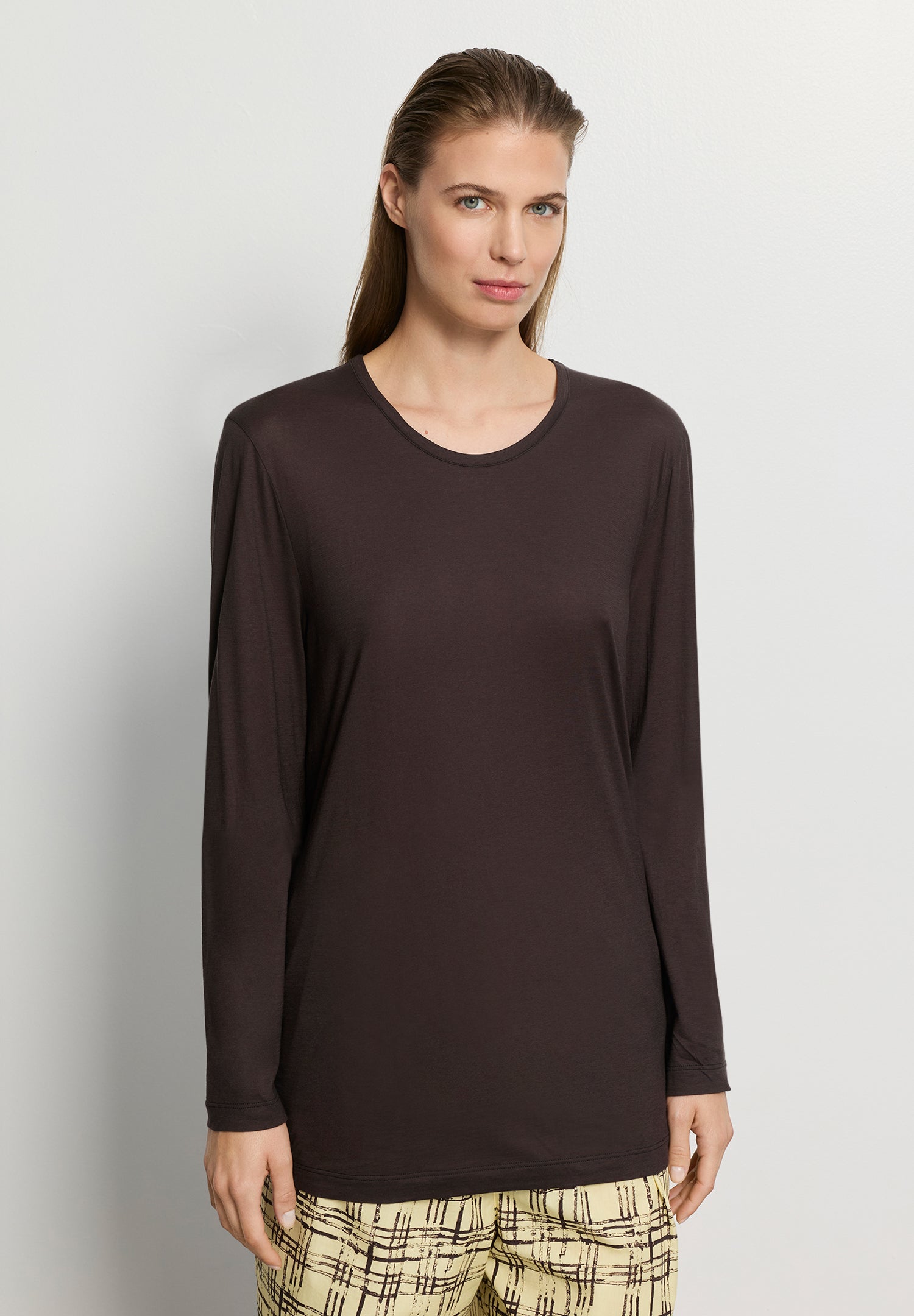 Arthur Arbesser X Hanro Crew Neck Cotton Top | Dark Pine 76334-2751