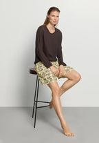 Arthur Arbesser X Hanro Crew Neck Cotton Top | Dark Pine 76334-2751