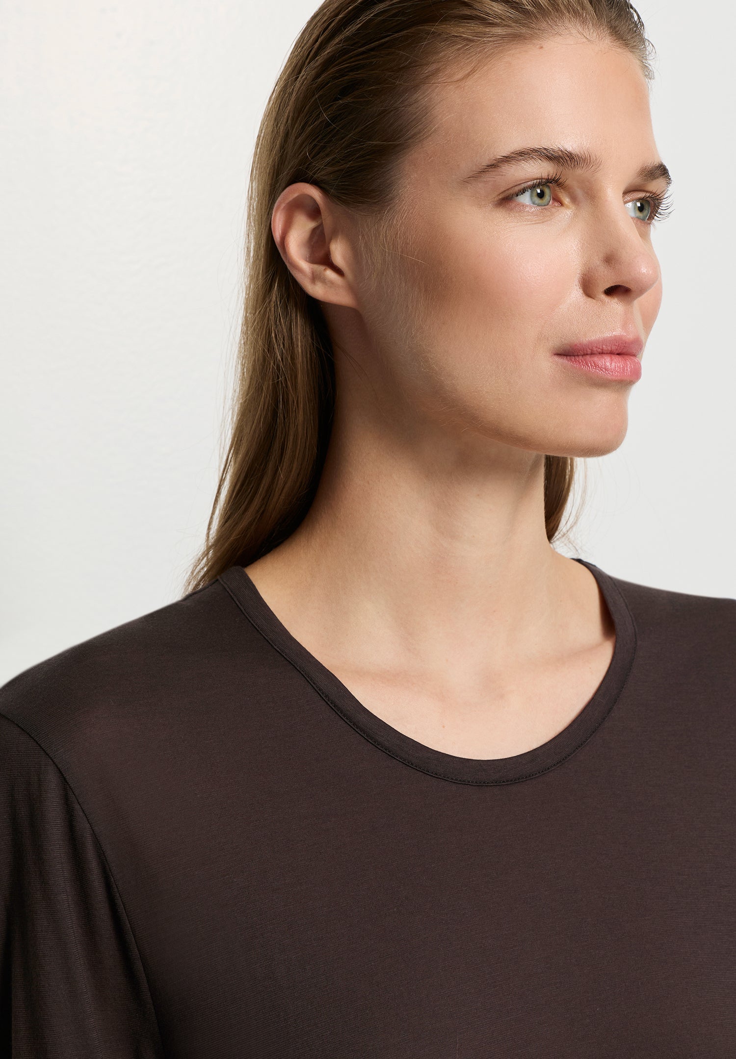 Arthur Arbesser X Hanro Crew Neck Cotton Top | Dark Pine 76334-2751