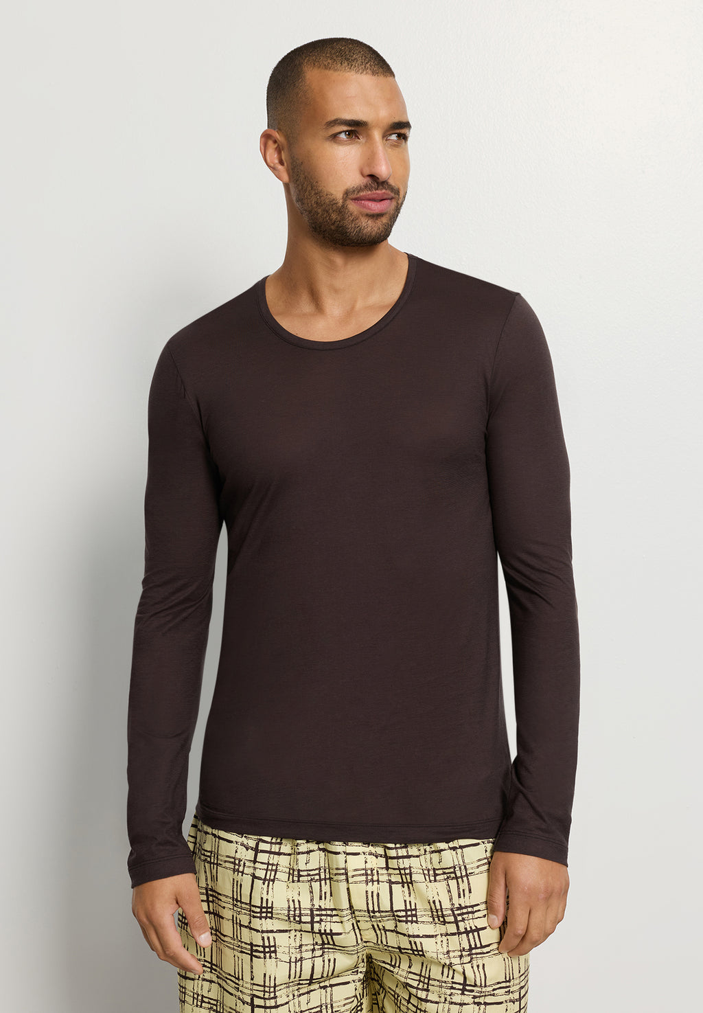 Arthur Arbesser X Hanro Crew Neck Cotton Top | Dark Pine 76334-2751