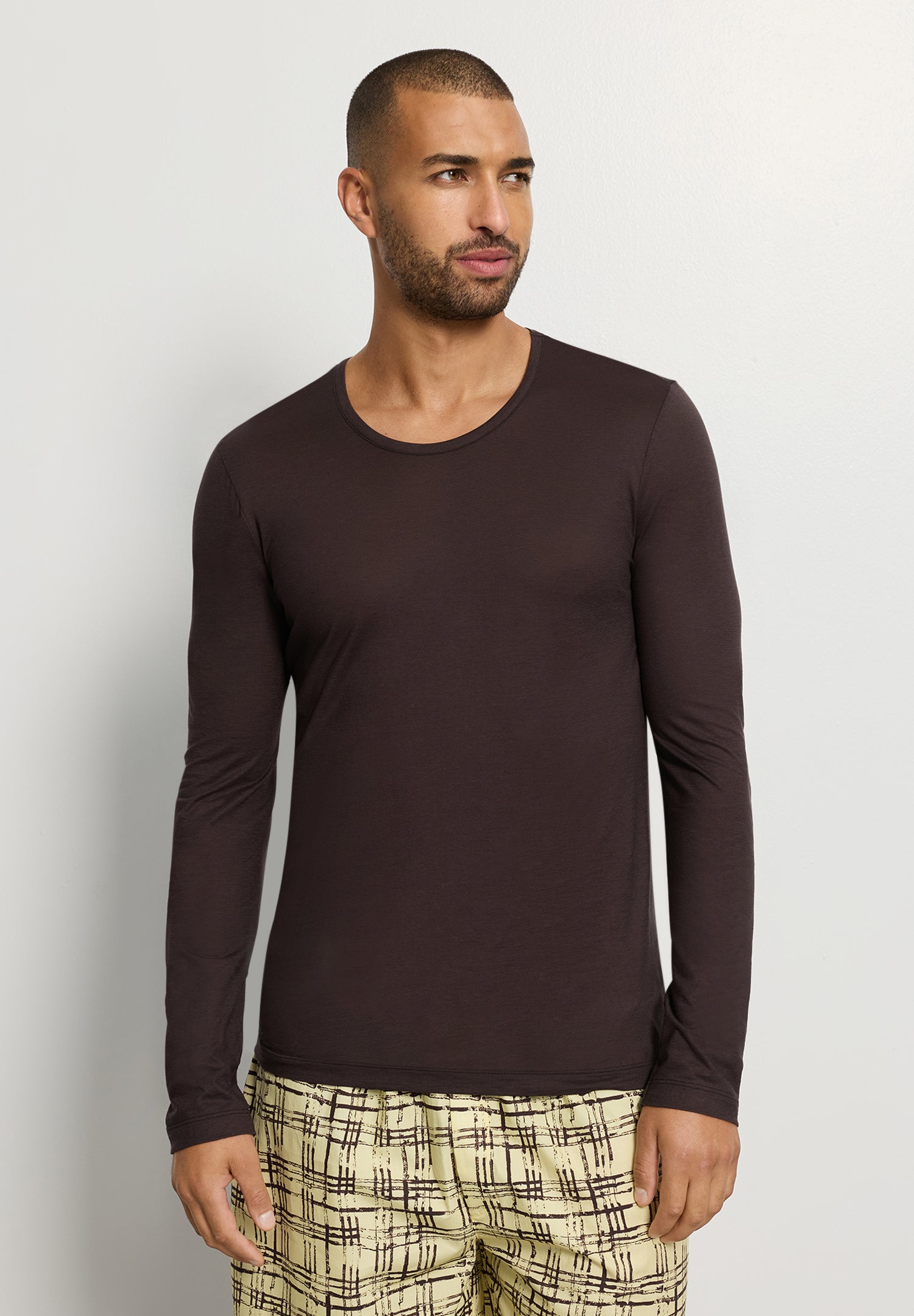 Arthur Arbesser X Hanro Crew Neck Cotton Top | Dark Pine 76334-2751