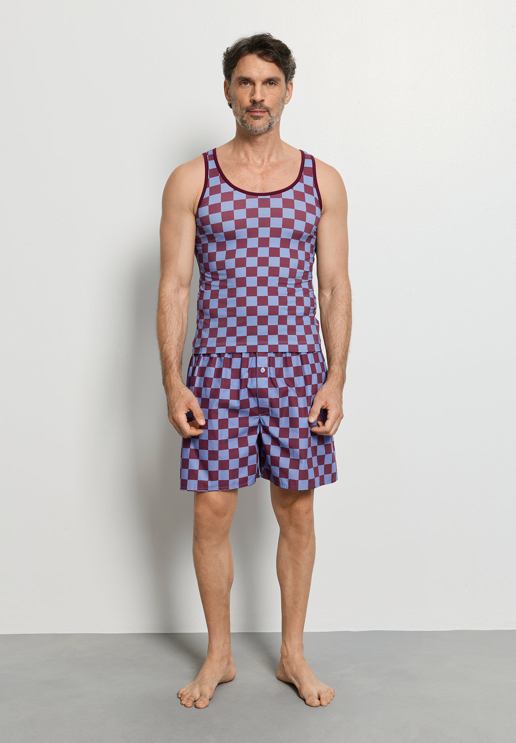 Arthur Arbesser X Hanro Tartan Tank Top | Chess Print 76342-3068
