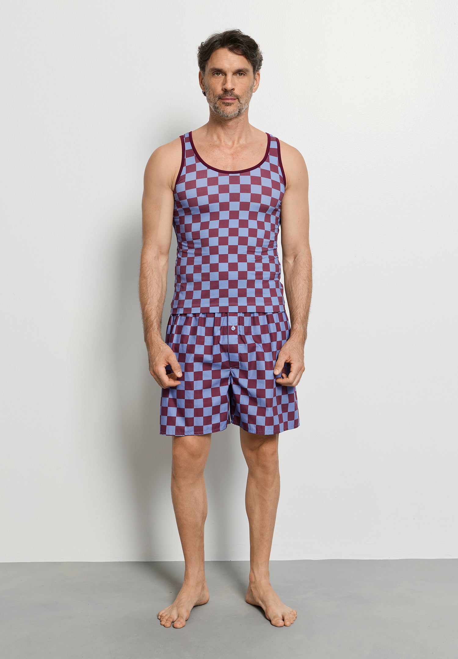 Arthur Arbesser X Hanro Tartan Tank Top | Chess Print 76342-3068