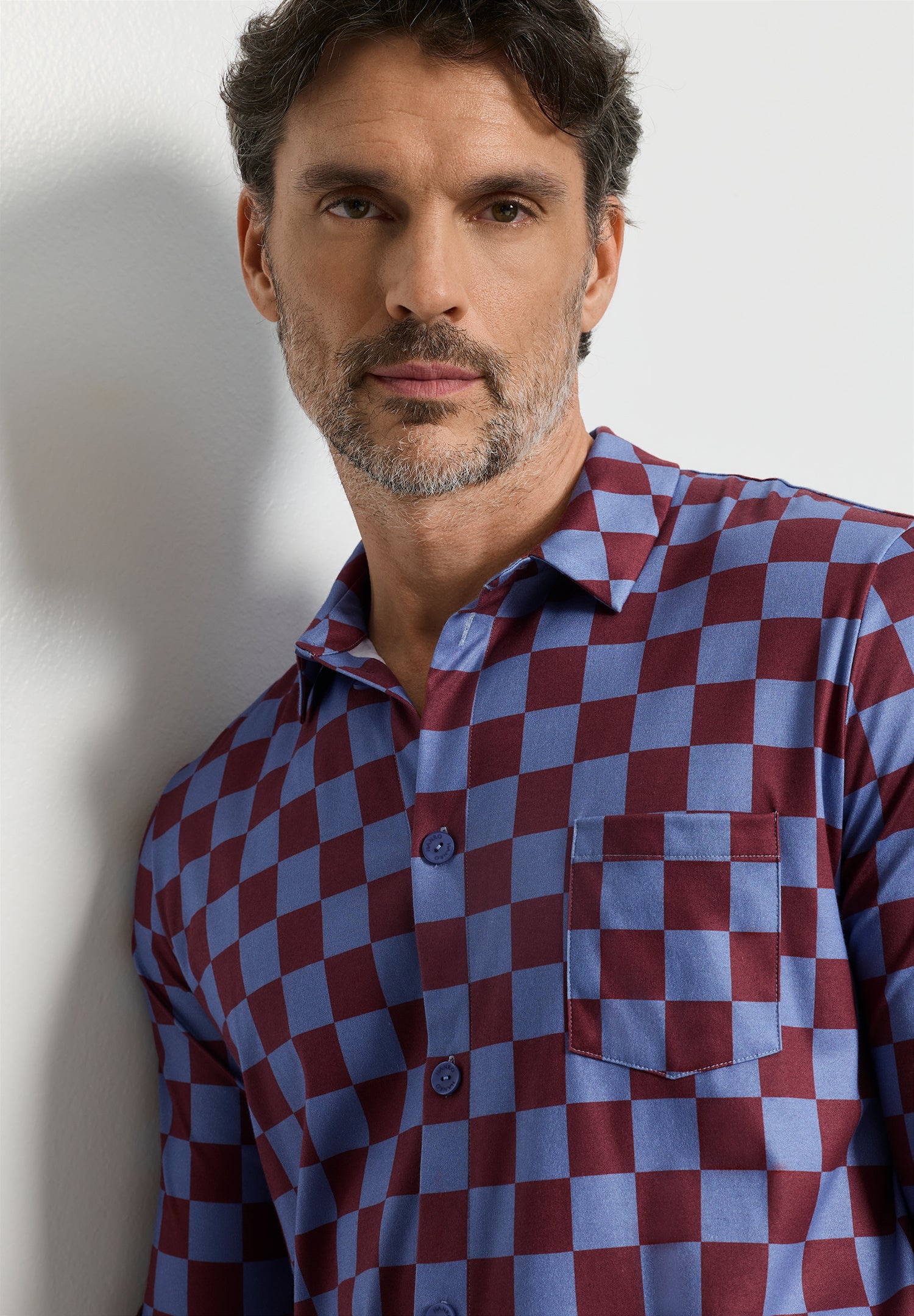 Arthur Arbesser X Hanro Checkered Cotton Shirt | Chess Print 76347-3068