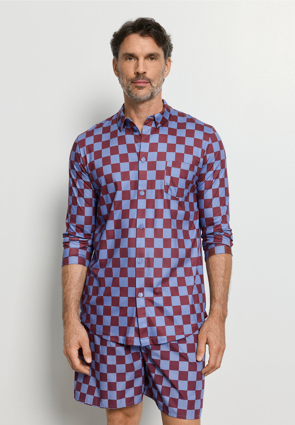 Arthur Arbesser X Hanro Checkered Cotton Shirt | Chess Print 76347-3068