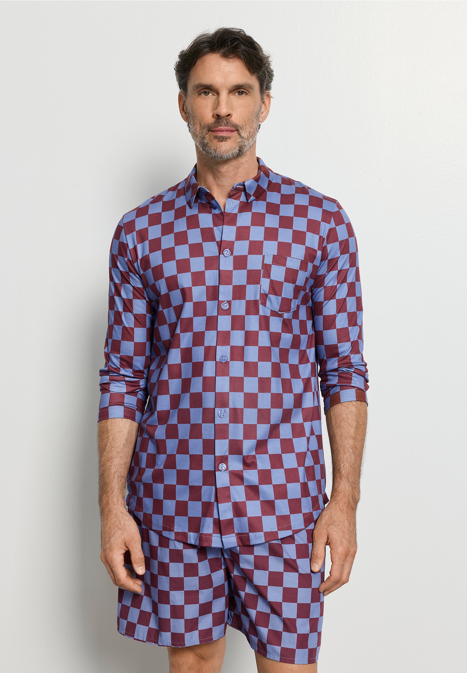 Arthur Arbesser X Hanro Checkered Cotton Shirt | Chess Print 76347-3068