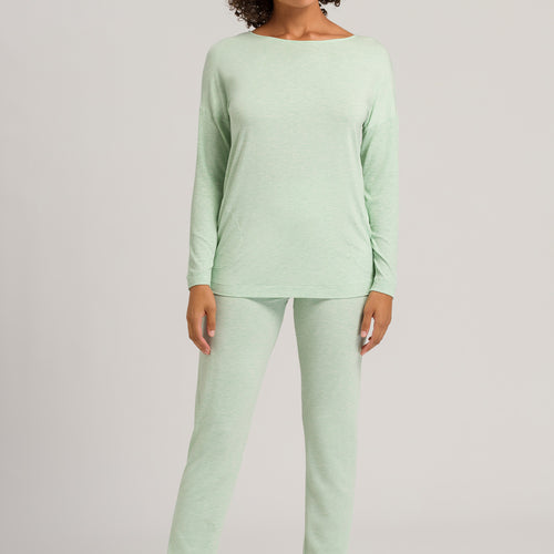 76390 Natural Elegance Long Sleeve Pajama - 2374 Pistachio Melange