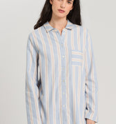 76484 Loungy Nights Flannel Long Sleeve Shirt - 2988 Soft Stripe