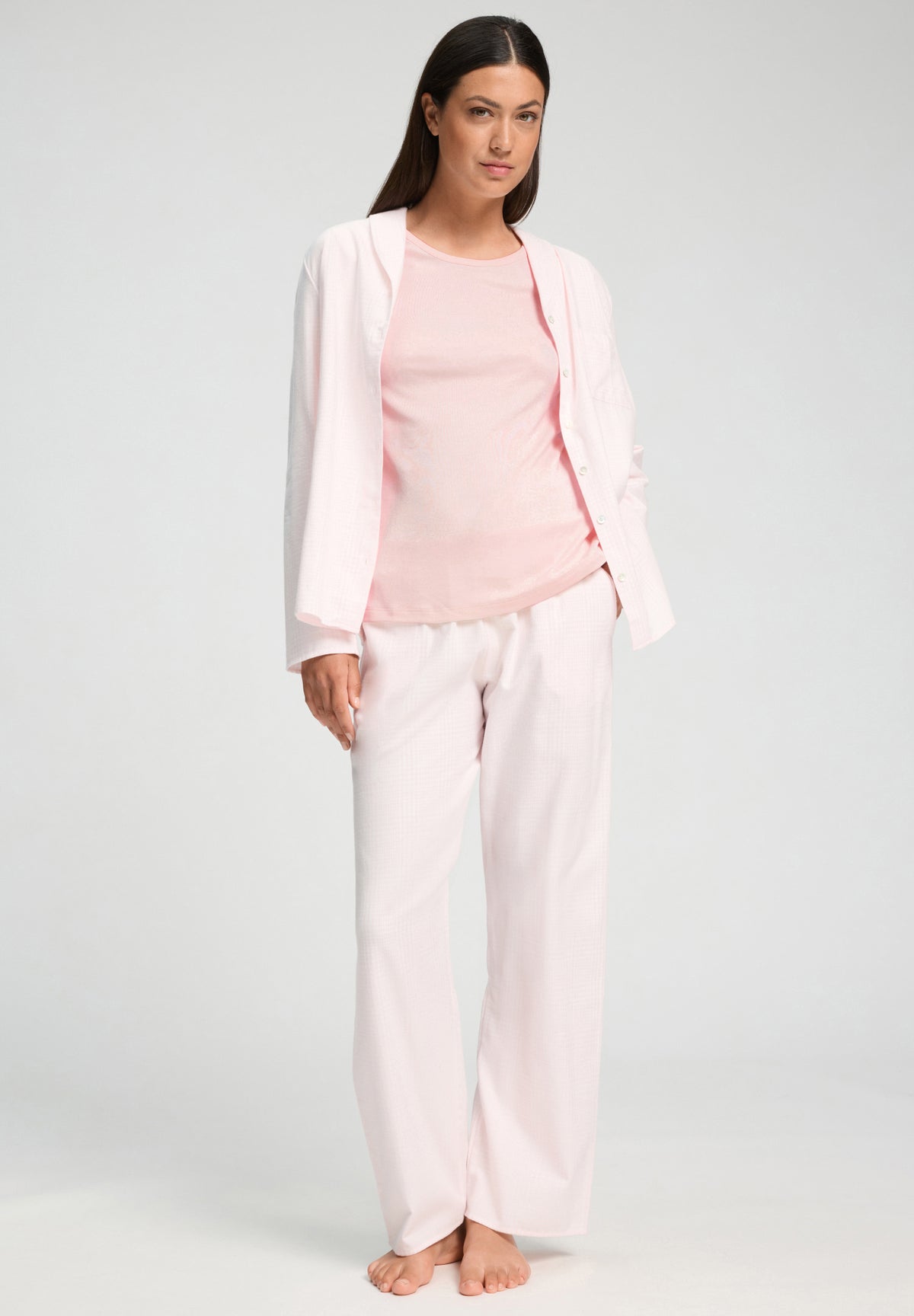 Loungy Nights Relaxed Round Neck Cotton Top | Rosewater 76491-2111
