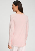 Loungy Nights Relaxed Round Neck Cotton Top | Rosewater 76491-2111
