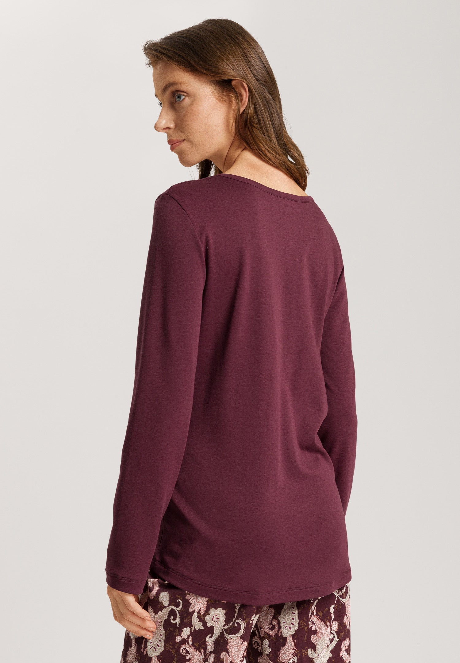 76491 Loungy Nights Knit Long Sleeve Shirt - 2483 Deep Maroon