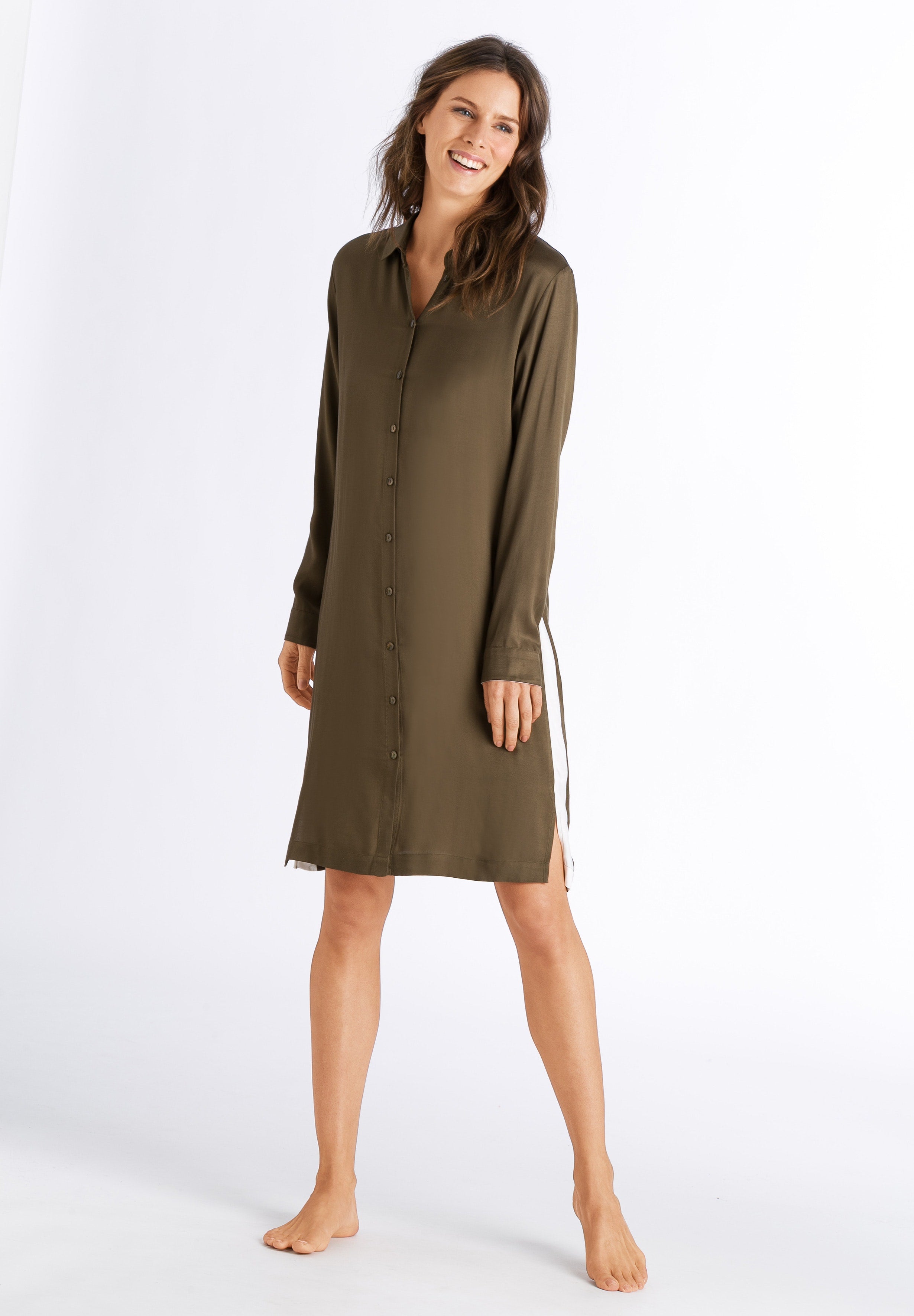 76643 Nori Long Sleeve Nightgown - 1717 Strong Olive