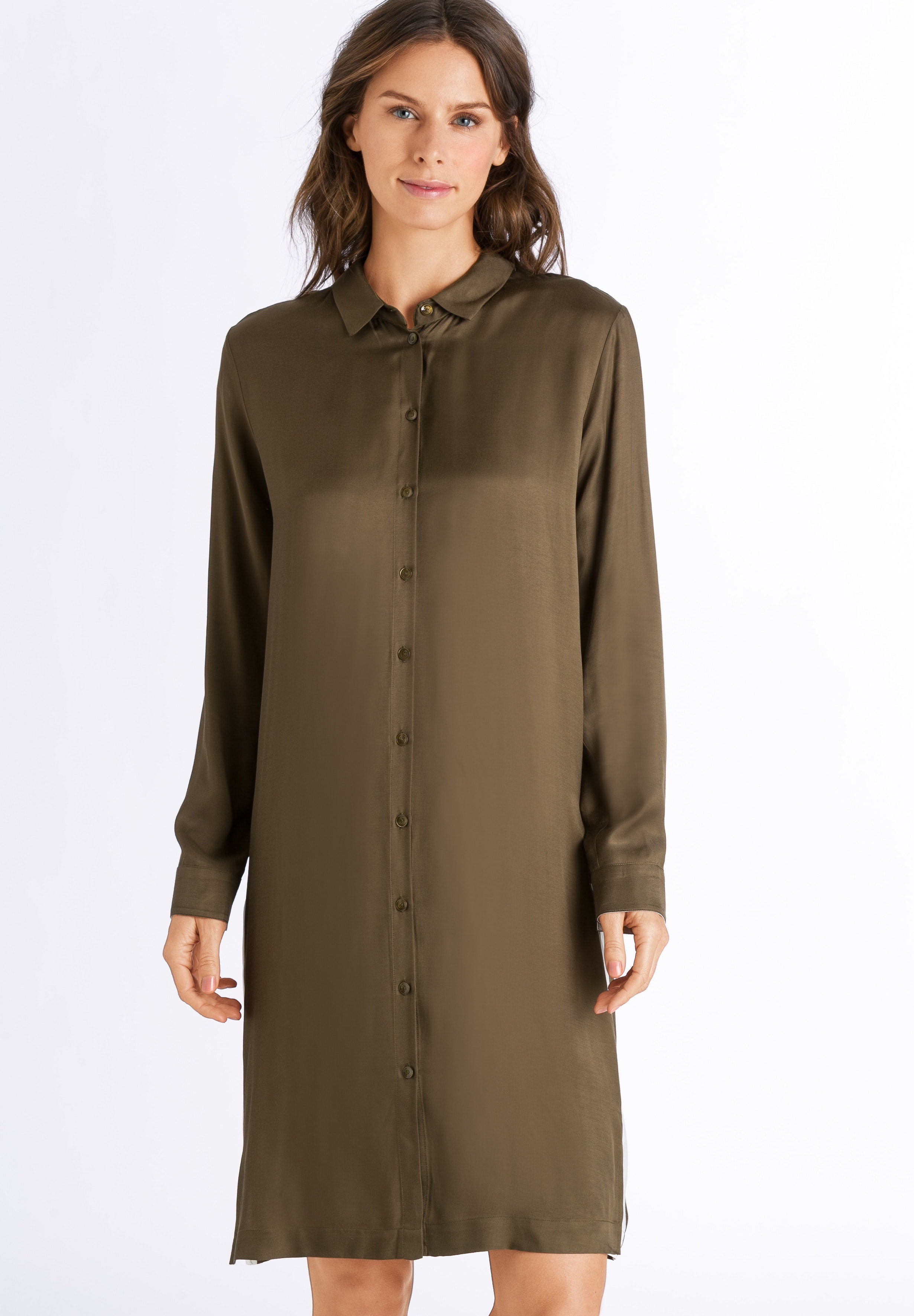 76643 Nori Long Sleeve Nightgown - 1717 Strong Olive