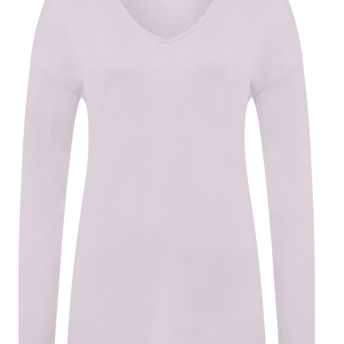 76648 Ami Long Sleeve Shirt V-Neck - 1397 Lilac