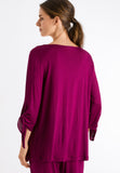 76765 Aba 3/4 Sleeve Shirt - 1471 Amaranth