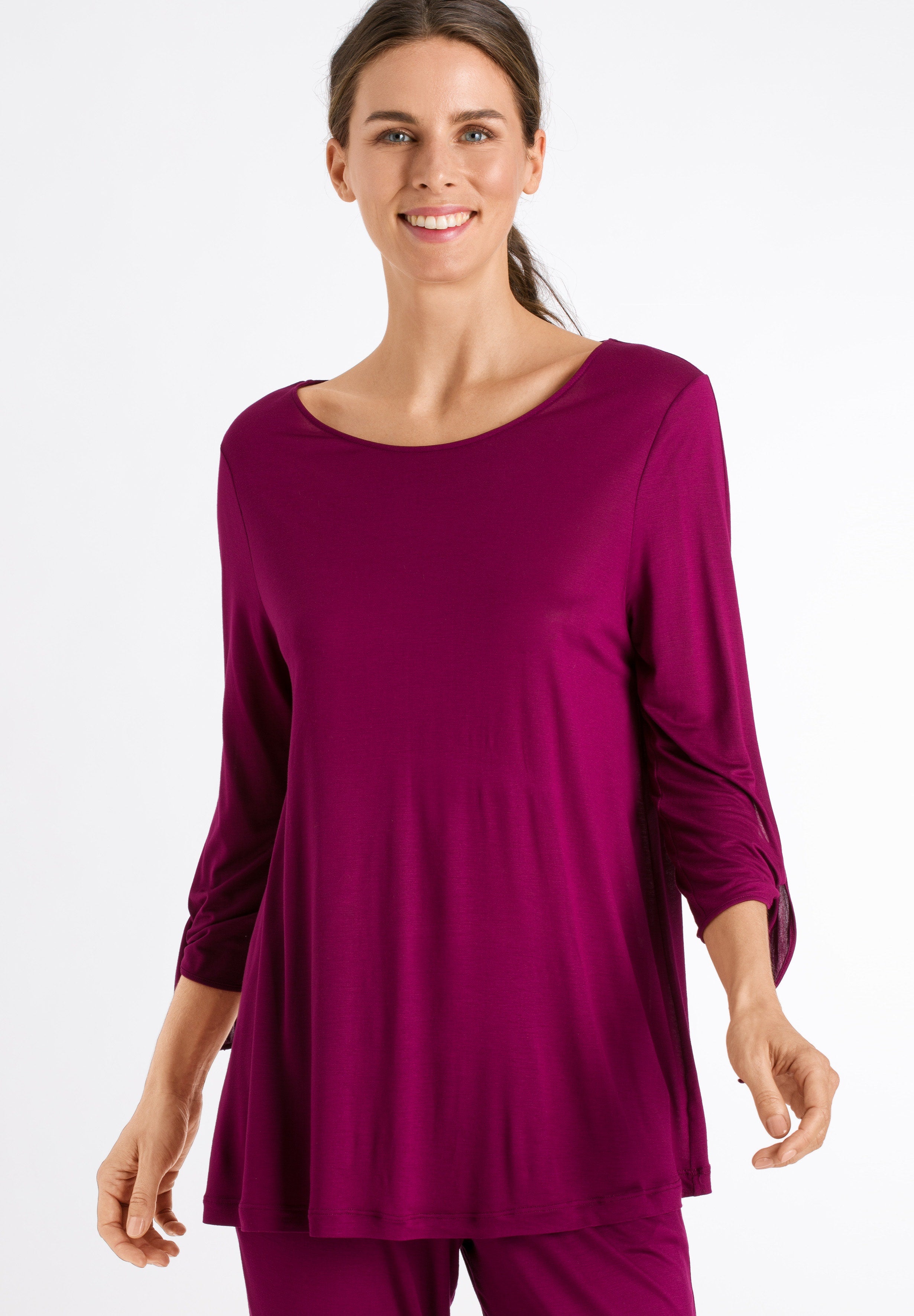 76765 Aba 3/4 Sleeve Shirt - 1471 Amaranth