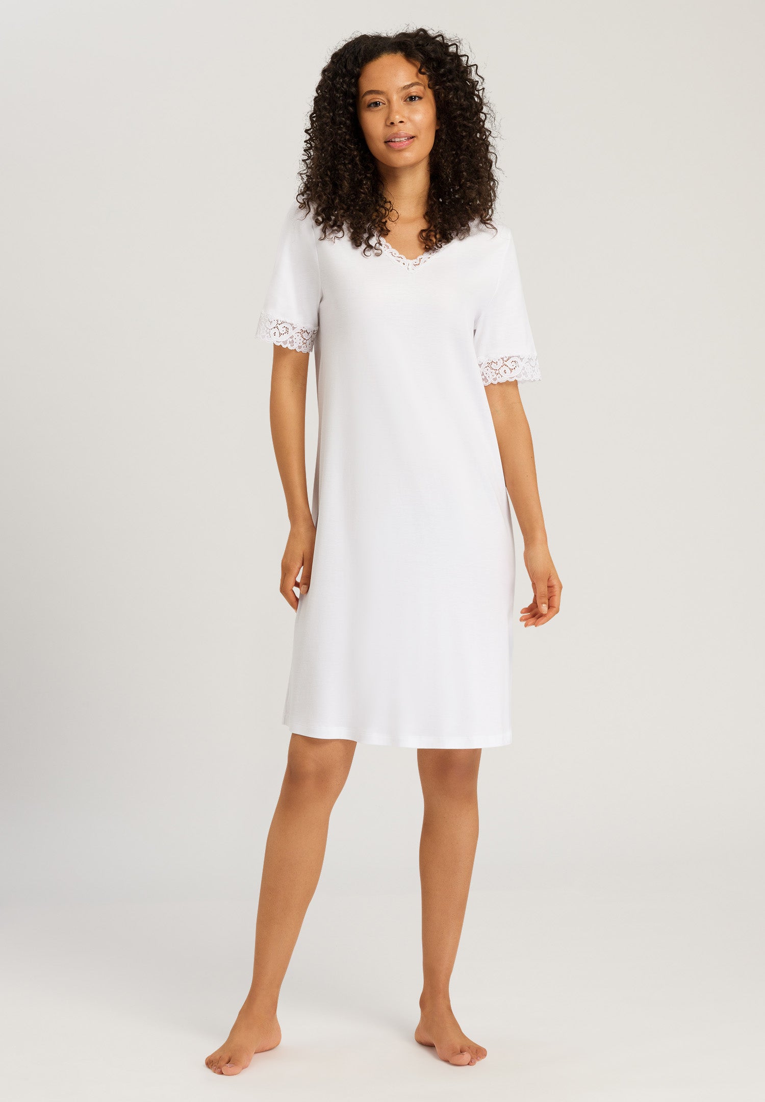77040 Moments S/Slv Nightgown 100 Cm - 101 White