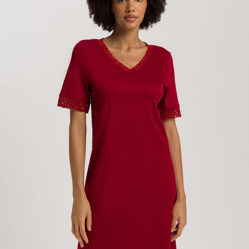 Moments Short Sleeve Nightgown 100cm | Red Dahlia 77040-2418