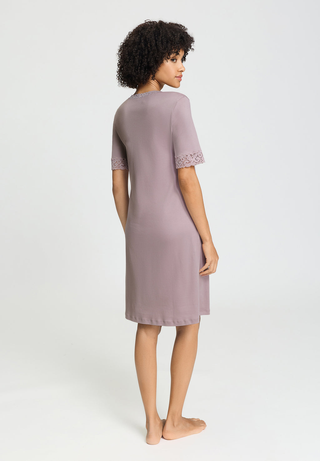 Moments Lace Trim Cotton Nightgown | Stormy Rose 77040-2467