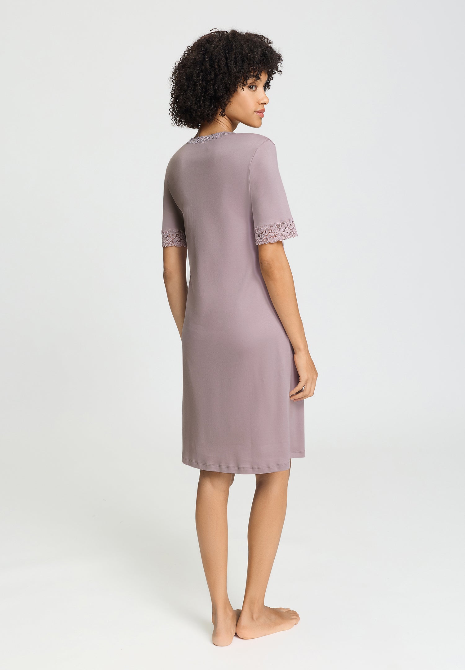 Moments Lace Trim Cotton Nightgown | Stormy Rose 77040-2467