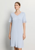 Moments Lace Trim Cotton Nightgown | Blue Dove 77040-2581