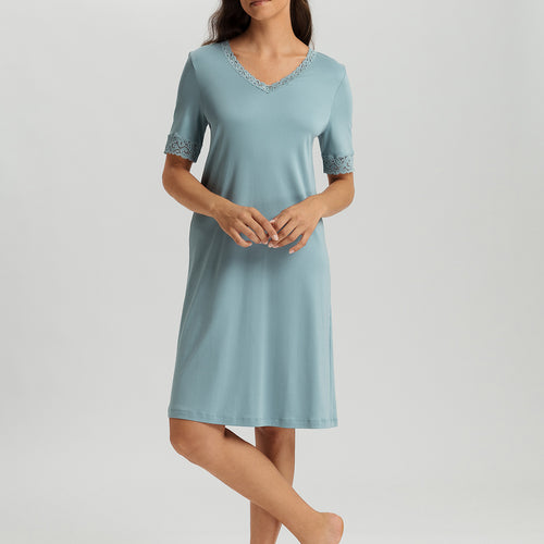 Moments Short Sleeve Nightgown 100cm | Tourmaline Blue 77040-2712